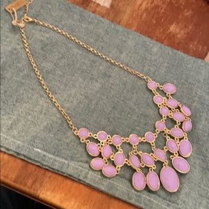 IMAN reversible lilac green gold tone fan necklace